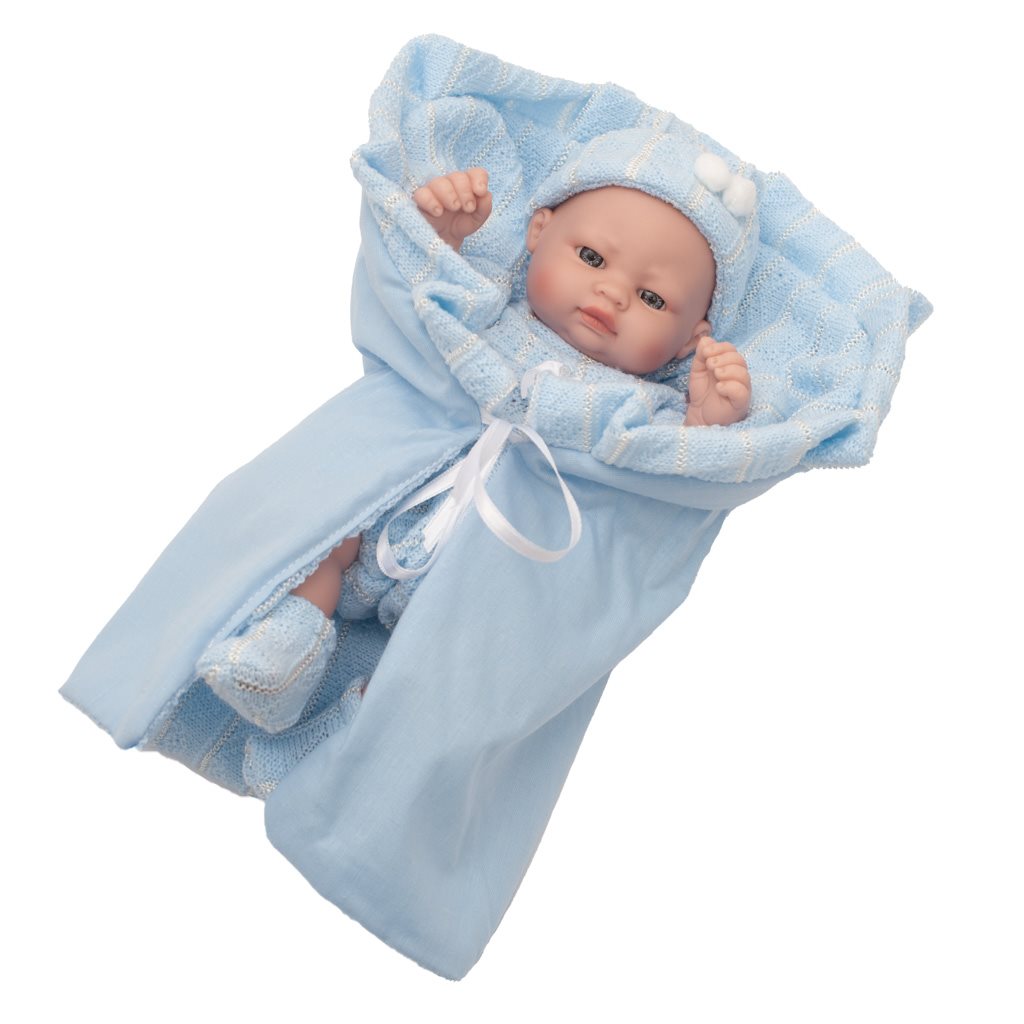 Luxusná detská bábika-bábätko chlapček Berbesa Charlie 28cm, Modrá
