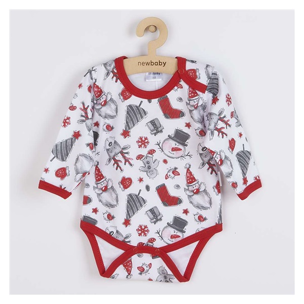 Dojčenské body s dlhým rukávom New Baby Christmas