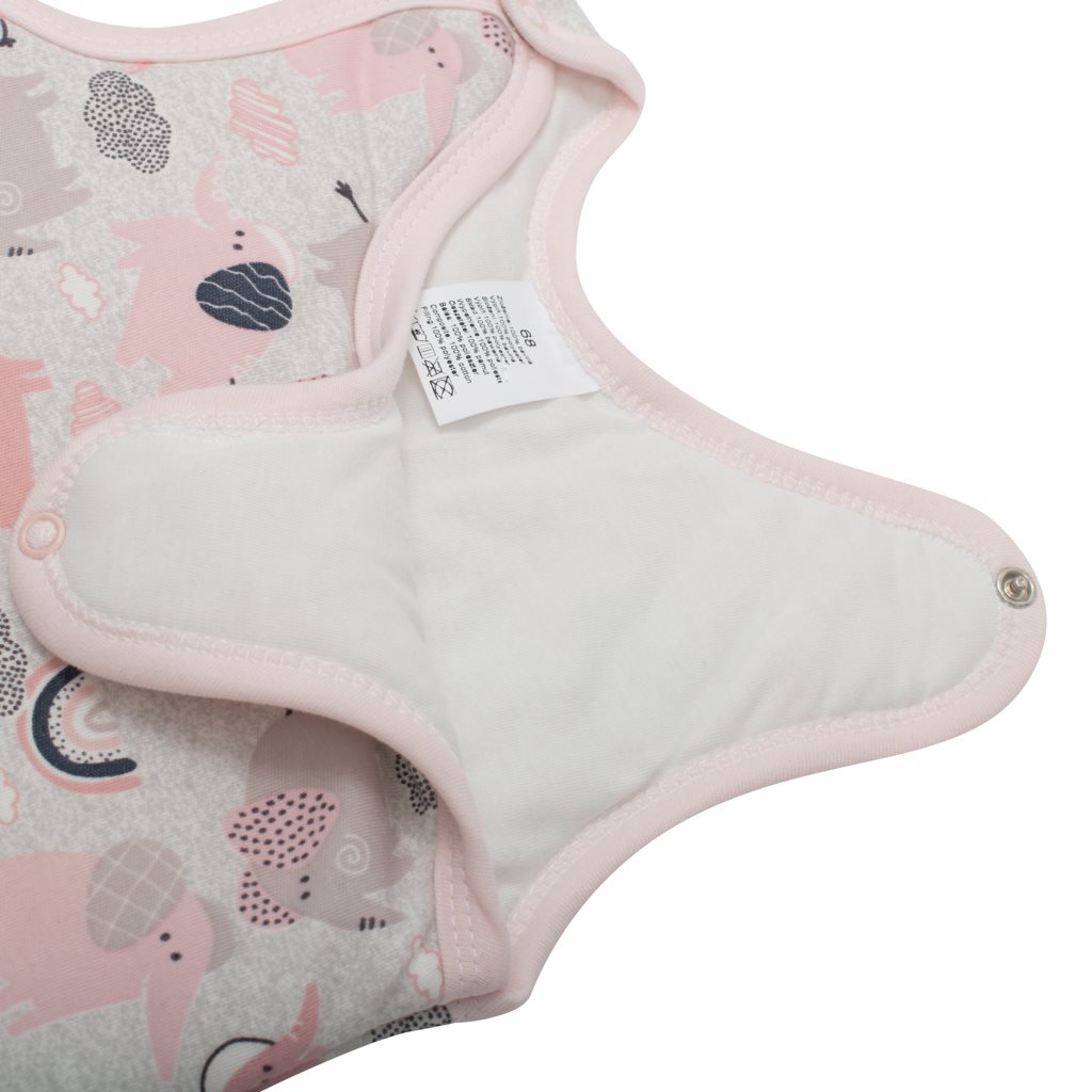 Dojčenské zateplené dupačky New Baby Šťastné Sloníky ružová