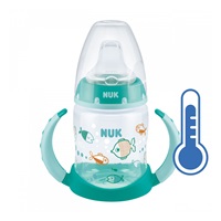 Dojčenská fľaša na učenie NUK s kontrolou teploty 150 ml zelená