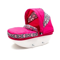 Detský kočík pre bábiky New Baby COMFORT ružový srdiečka sivá