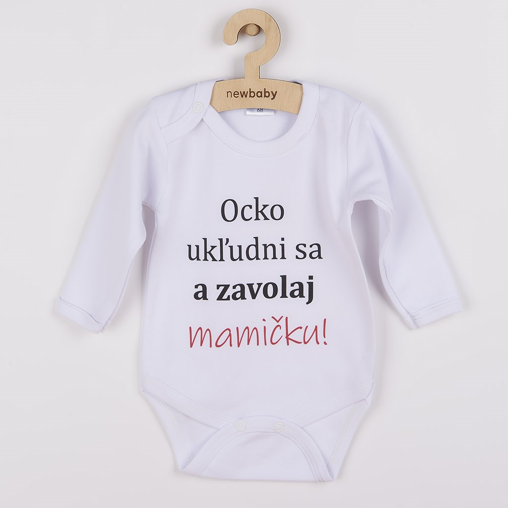 Obrázok Body s potlačou New Baby a zavolaj MAMIČKU!! - darčekové balenie Biela 62 (3-6m)