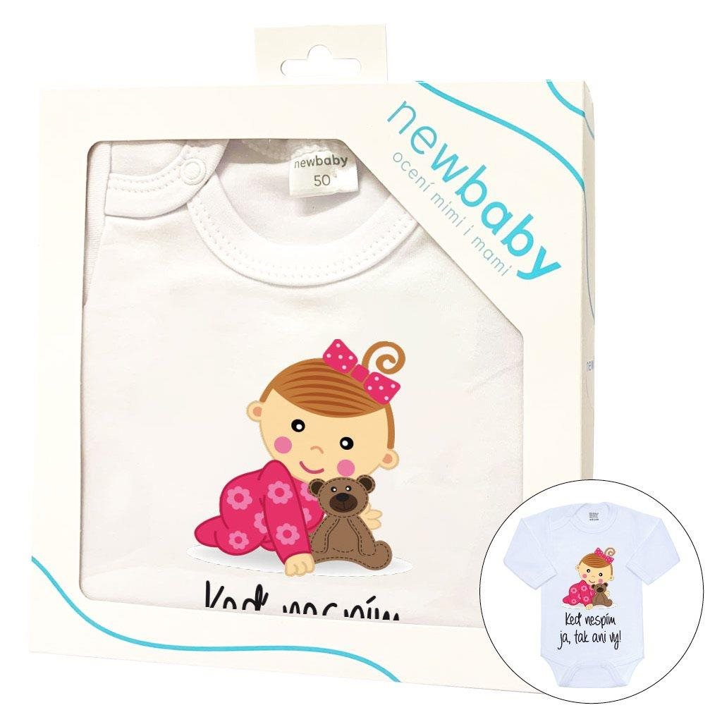 Body s potlačou New Baby Keď nespím ja, tak ani vy - darčekové balenie-68 (4-6m)