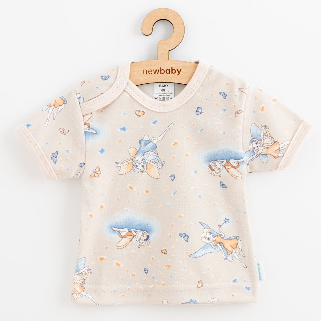 Dojčenské bavlnené tričko s krátkym rukávom New Baby Víla-56 (0-3m)