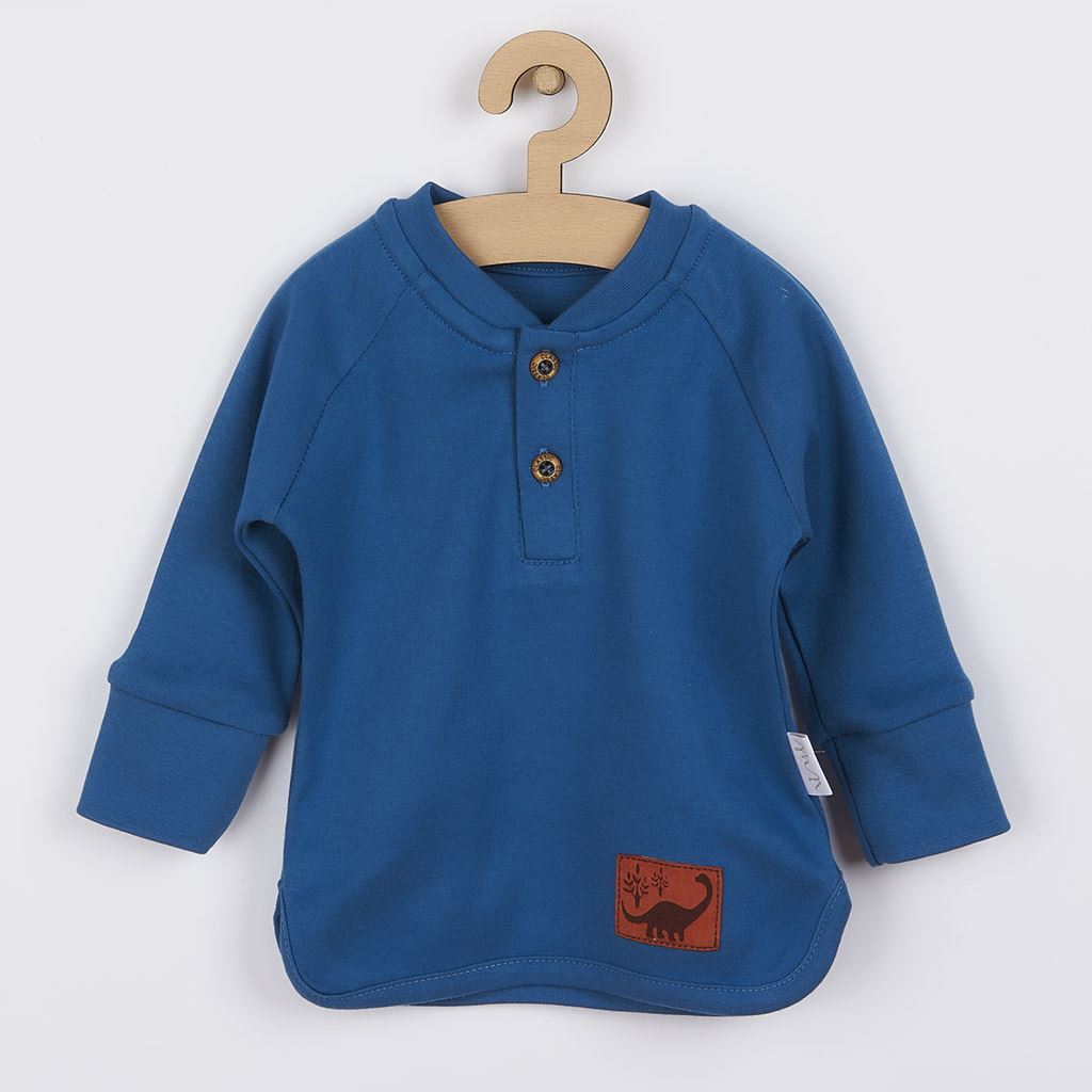 Dojčenské bavlnené tričko Nicol Ivo modrá 74