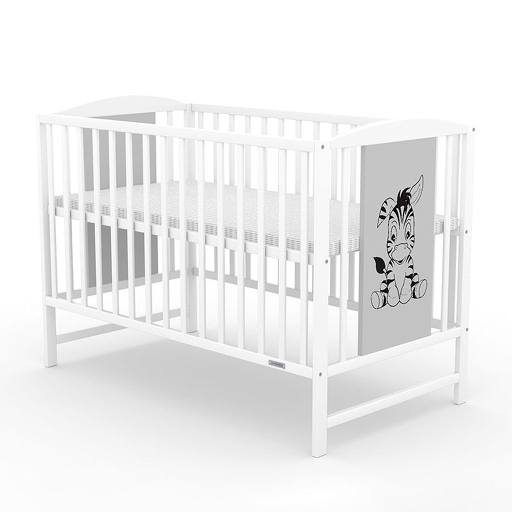 Detská postieľka New Baby POLLY Zebra bielo-sivá
