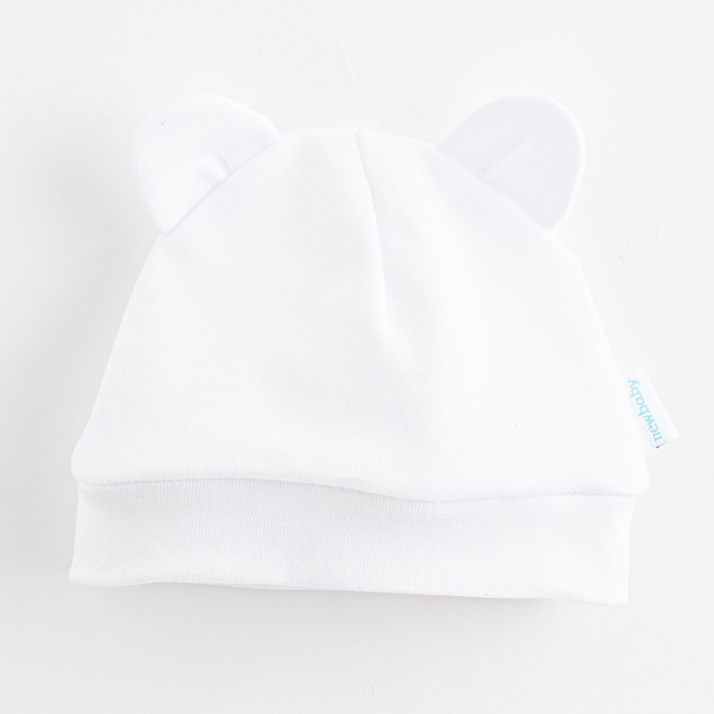 Dojčenská bavlnená čiapočka New Baby Kids biela-80 (9-12m)