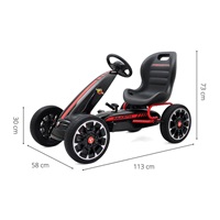 Detská šliapacia motokára Go-kart Milly Mally Abarth černá