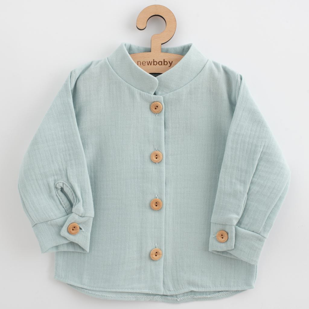 Dojčenská mušelínová košeľa New Baby Soft dress mätová-74 (6-9m)