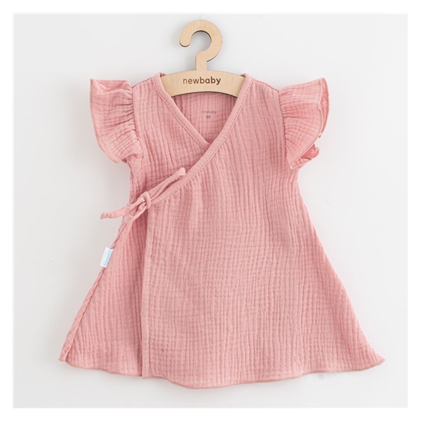 Letné dojčenské mušelínové šaty New Baby Soft dress ružová
