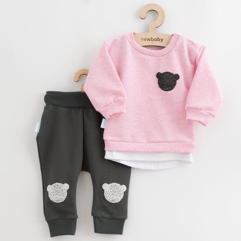 Dojčenská súprava tričko a tepláčky New Baby Brave Bear ABS ružová-80 (9-12m)