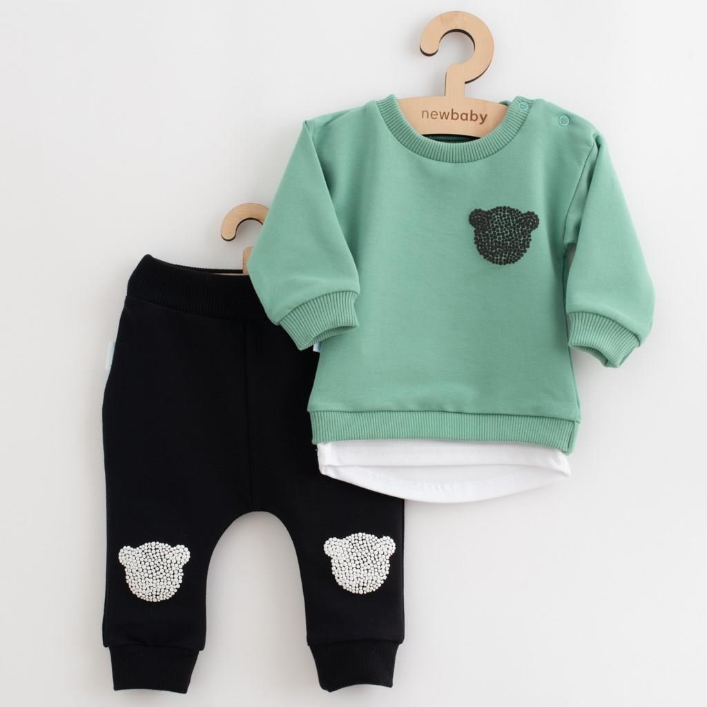 Dojčenská súprava tričko a tepláčky New Baby Brave Bear ABS zelená-80 (9-12m)