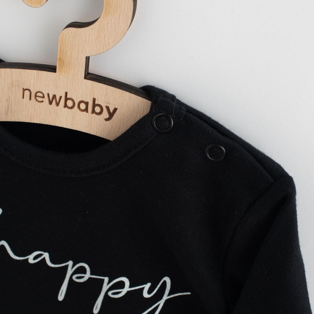 Obrázok Dojčenské bavlnené body s krátkym rukávom New Baby Be Happy Čierna 68 (4-6m)