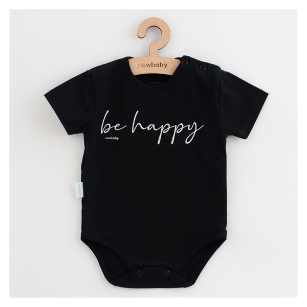 Dojčenské bavlnené body s krátkym rukávom New Baby Be Happy