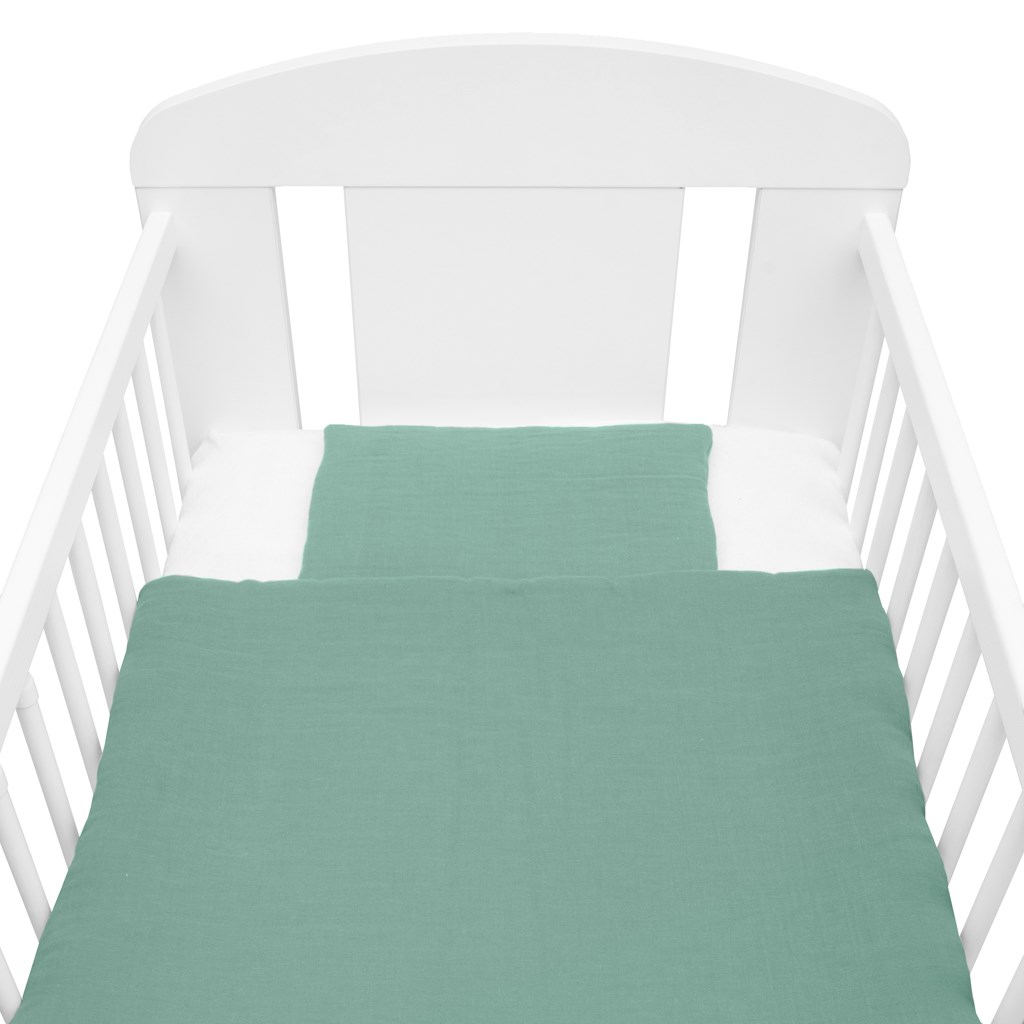 Mušelínové 2-dielne posteľné obliečky New Baby zelená