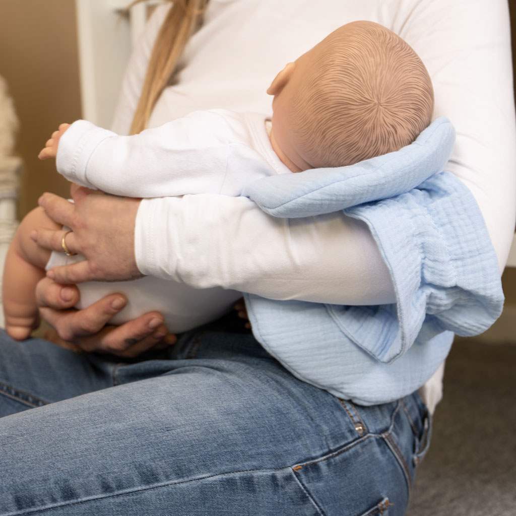 Obrázok Mušelínová podložka na kŕmenie New Baby biela