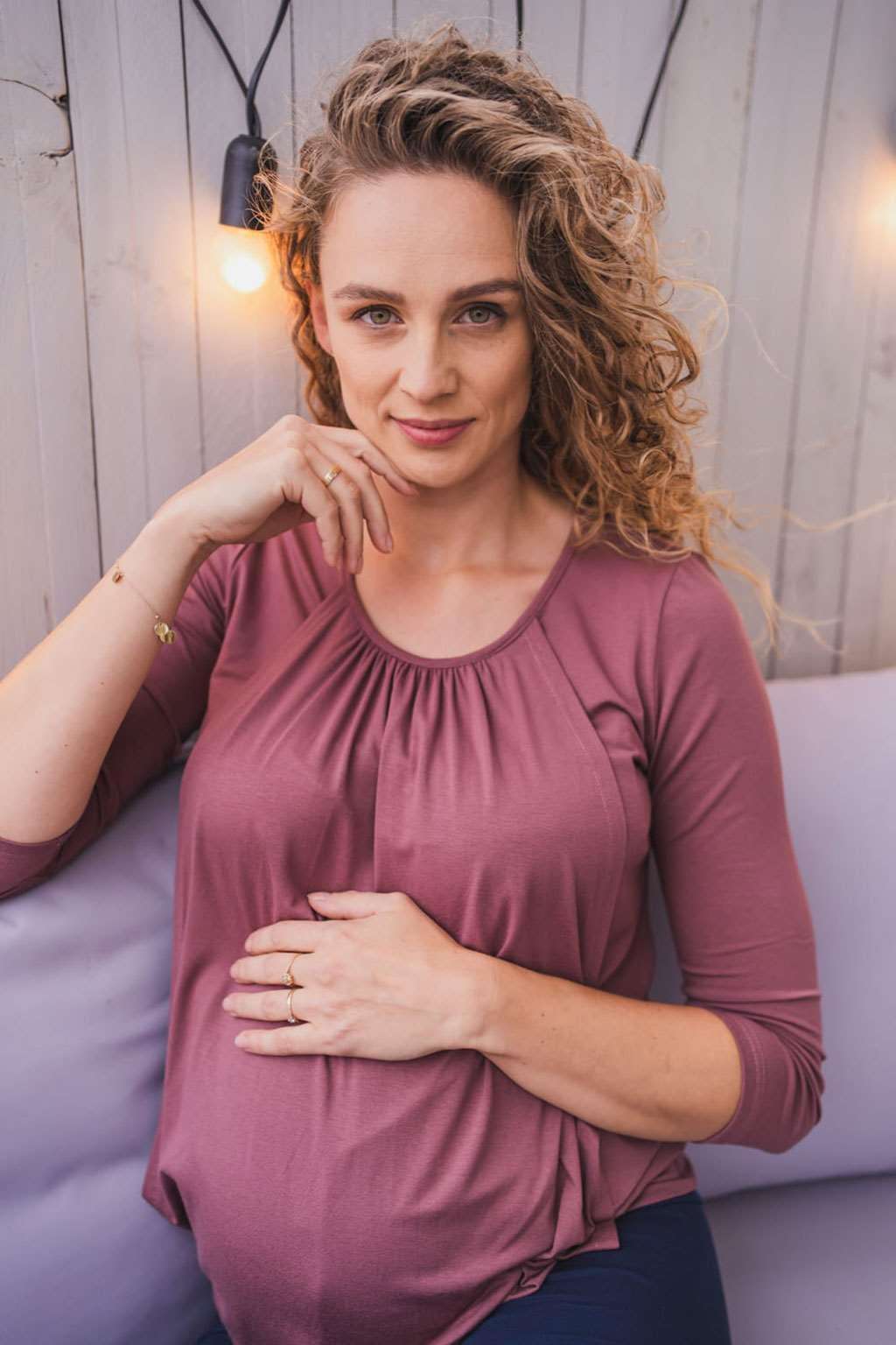Tehotenské a dojčiace tričko Kangaroo milk & love ružovo hnedá