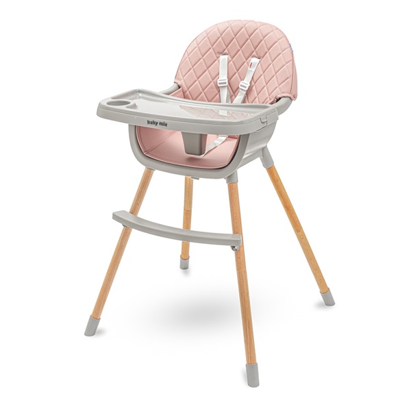 Jedálenská stolička Baby Mix Freja wooden dusty pink