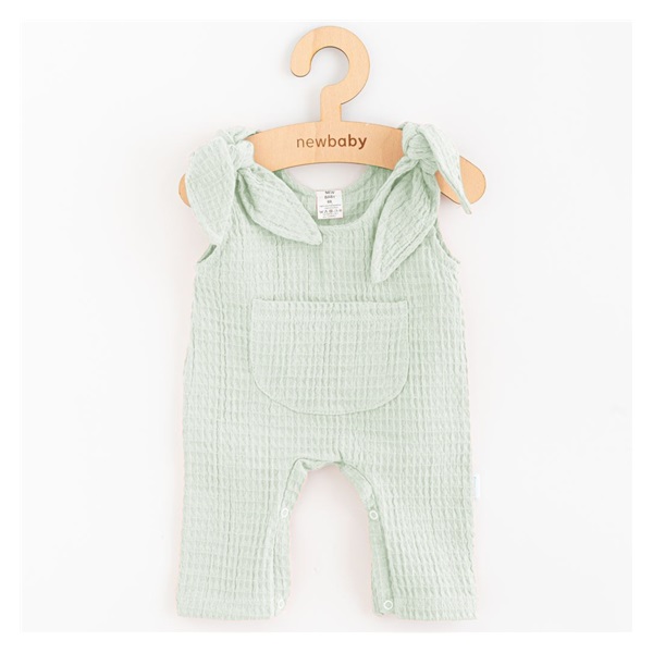 Dojčenské mušelínové zahradníčky New Baby Comfort clothes šalviová