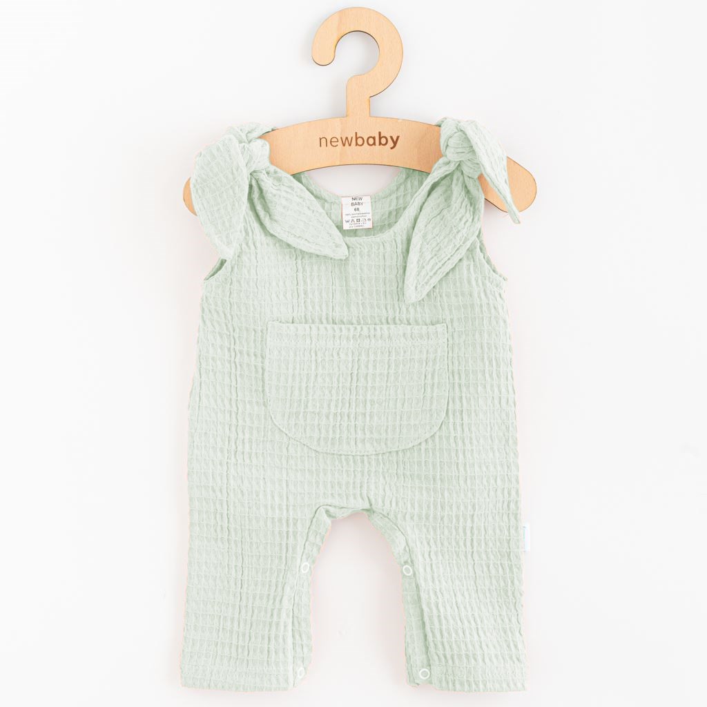 Dojčenské mušelínové zahradníčky New Baby Comfort clothes šalviová