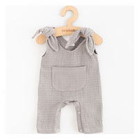 Dojčenské mušelínové zahradníčky New Baby Comfort clothes sivá