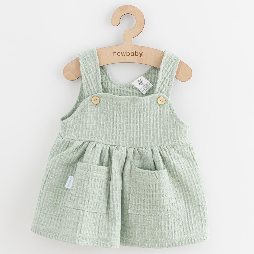 Dojčenská mušelínová suknička New Baby Comfort clothes šalviová