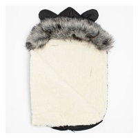Luxusný zimný fusak s kapucňou s uškami New Baby Alex Wool black