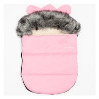 Luxusný zimný fusak s kapucňou s uškami New Baby Alex Wool pink
