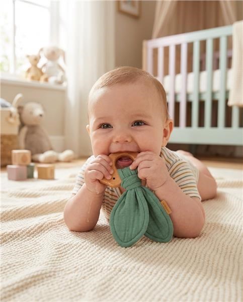 Detské hryzátko s vtáčikom New Baby Bird mint