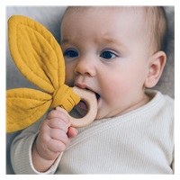 Detské hryzátko s vtáčikom New Baby Bird mustard