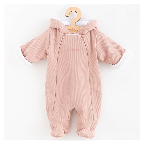 Dojčenská kombinéza s kapucňou New Baby Frosty pink