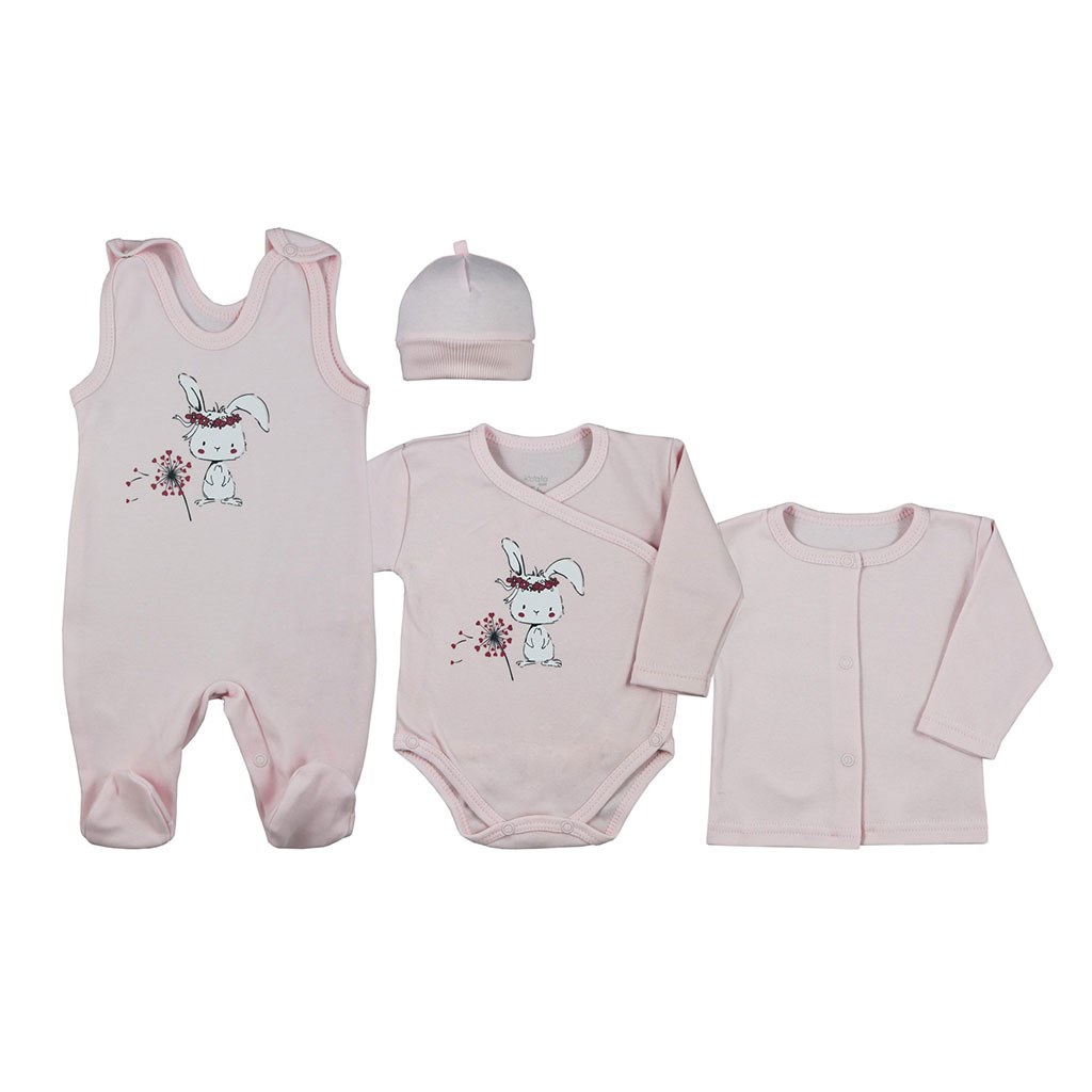 4-dielna dojčenská súprava Koala Rabbit pink 56 (0-3m)