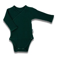 Dojčenské bavlnené body s bočným zapínaním dlhý rukáv Nicol Bambi zelená