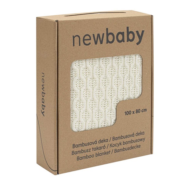 Bambusová pletená deka New Baby so vzorom 100x80 cm cream