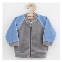 Dojčenská semišková mikina New Baby Suede clothes sivo modrá