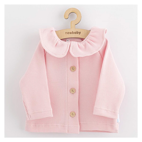 Dojčenský kabátik na gombíky New Baby Luxury clothing Laura ružový