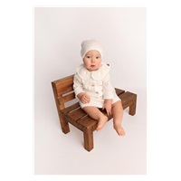 Dojčenský kabátik na gombíky New Baby Luxury clothing Laura biely