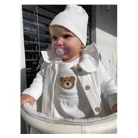 Dojčenská bavlnená čiapočka New Baby Luxury clothing biela