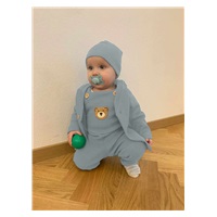 Dojčenská bavlnená čiapočka New Baby Luxury clothing sivá