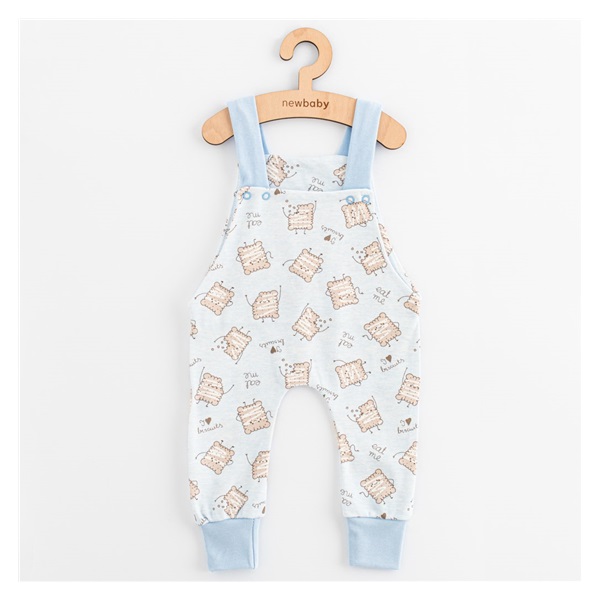 Detské bavlnené záhradníčky New Baby Biscuits modrá