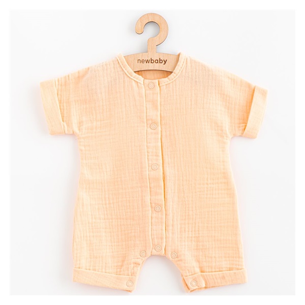 Dojčenský letný mušelínový overal New Baby Leny peach