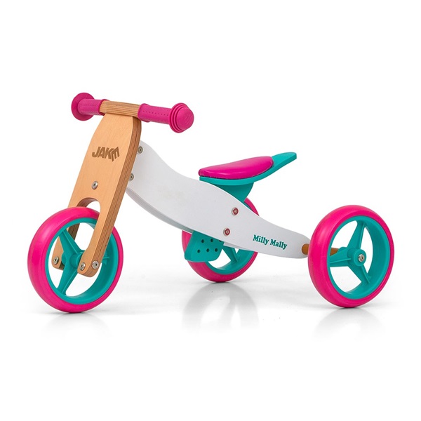 Detské multifunkčné odrážadlo bicykel 2v1 Milly Mally JAKE Classic Candy