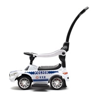 Detské odrážadlo so zvukom a vodiacou tyčou Baby Mix POLICE biele (POŠKODENÝ OBAL)