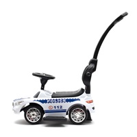 Detské odrážadlo so zvukom a vodiacou tyčou Baby Mix POLICE biele (POŠKODENÝ OBAL)