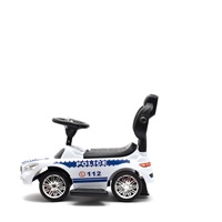 Detské odrážadlo so zvukom a vodiacou tyčou Baby Mix POLICE biele (POŠKODENÝ OBAL)