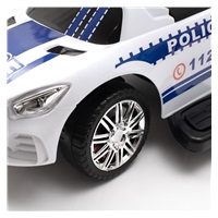 Detské odrážadlo so zvukom a vodiacou tyčou Baby Mix POLICE biele (POŠKODENÝ OBAL)