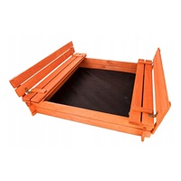 Detské drevené pieskovisko s poklopom a lavičkami NEW BABY 120x120 cm