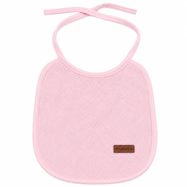 Detský froté podbradník podšitý PVC New Baby ružový