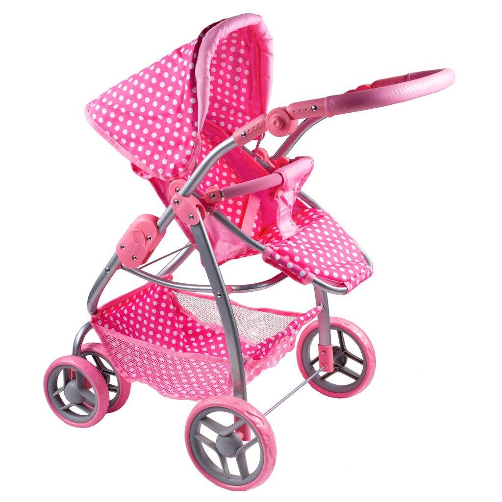 Multifunkčný kočík pre bábiky PlayTo Jasmínka svetlo ružový