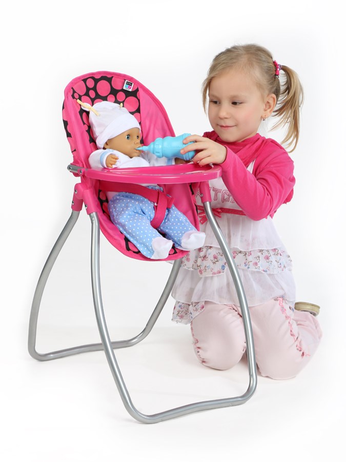 Jedálenská stolička a hojdačka 2v1 pre bábiky PlayTo Isabella Podľa obrázku